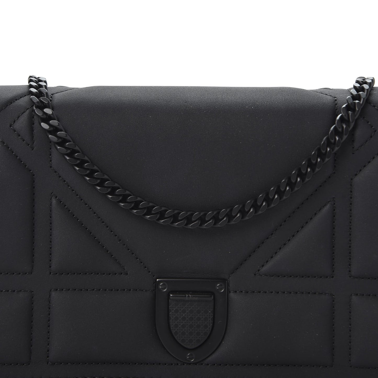 Ultra Matte Calfskin Diorama Wallet on Chain Pouch Black