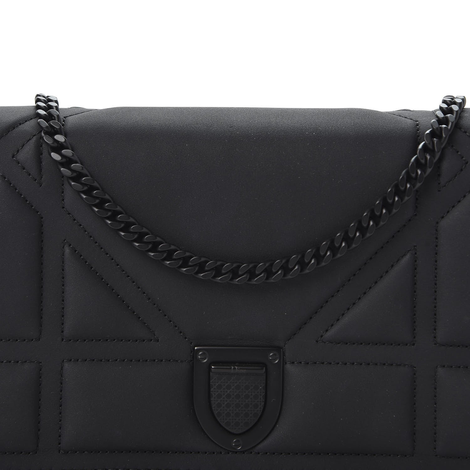 Christian Dior Ultra Matte Calfskin Diorama Wallet on Chain Pouch Black 10 of 10