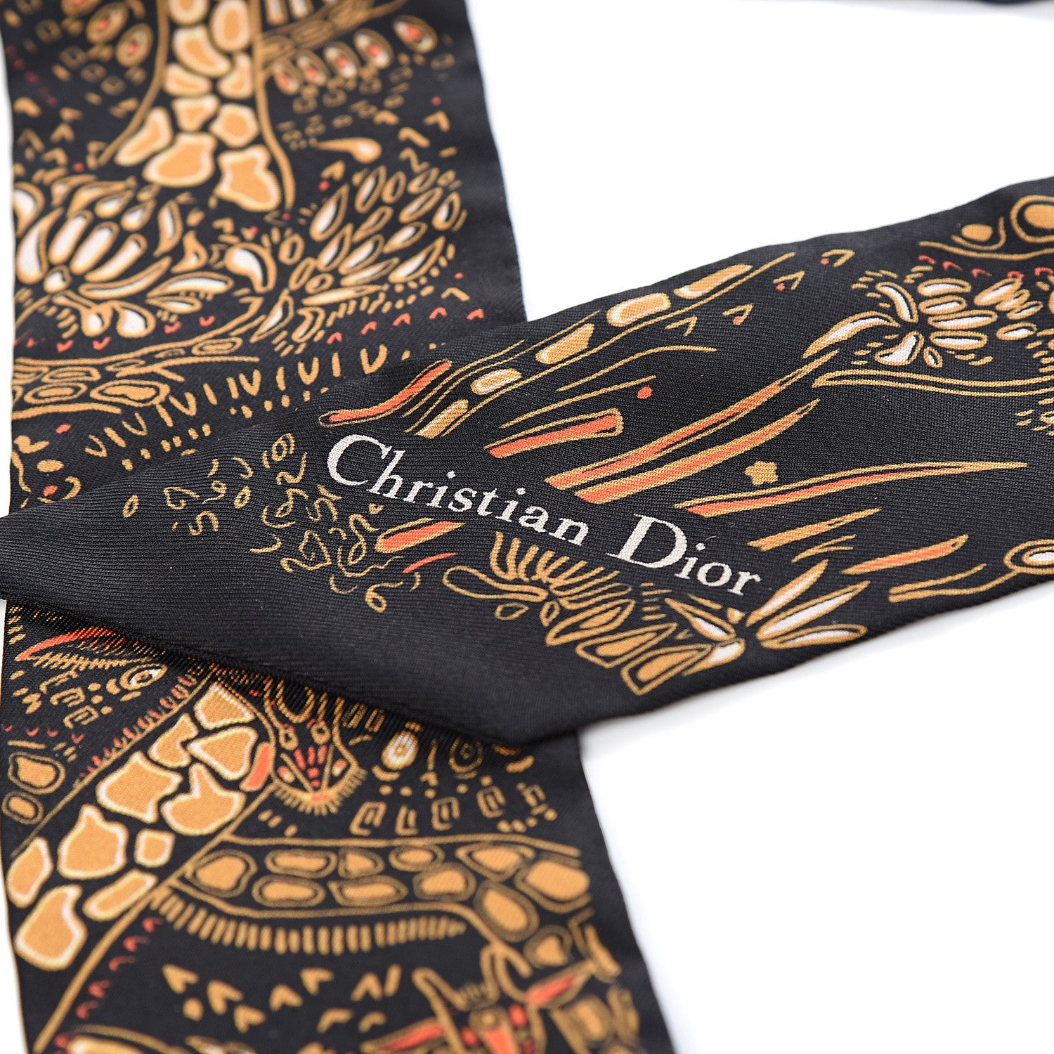 Christian Dior Silk Animals Giraffe Mitzah Scarf Yellow 3 of 3
