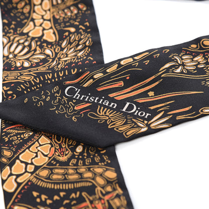 Christian Dior Silk Animals Giraffe Mitzah Scarf Yellow 3 of 3