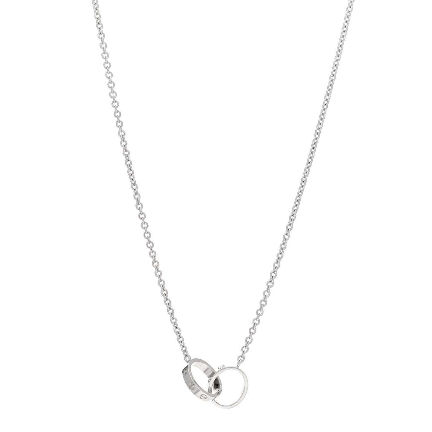 18K White Gold Interlocking LOVE Necklace