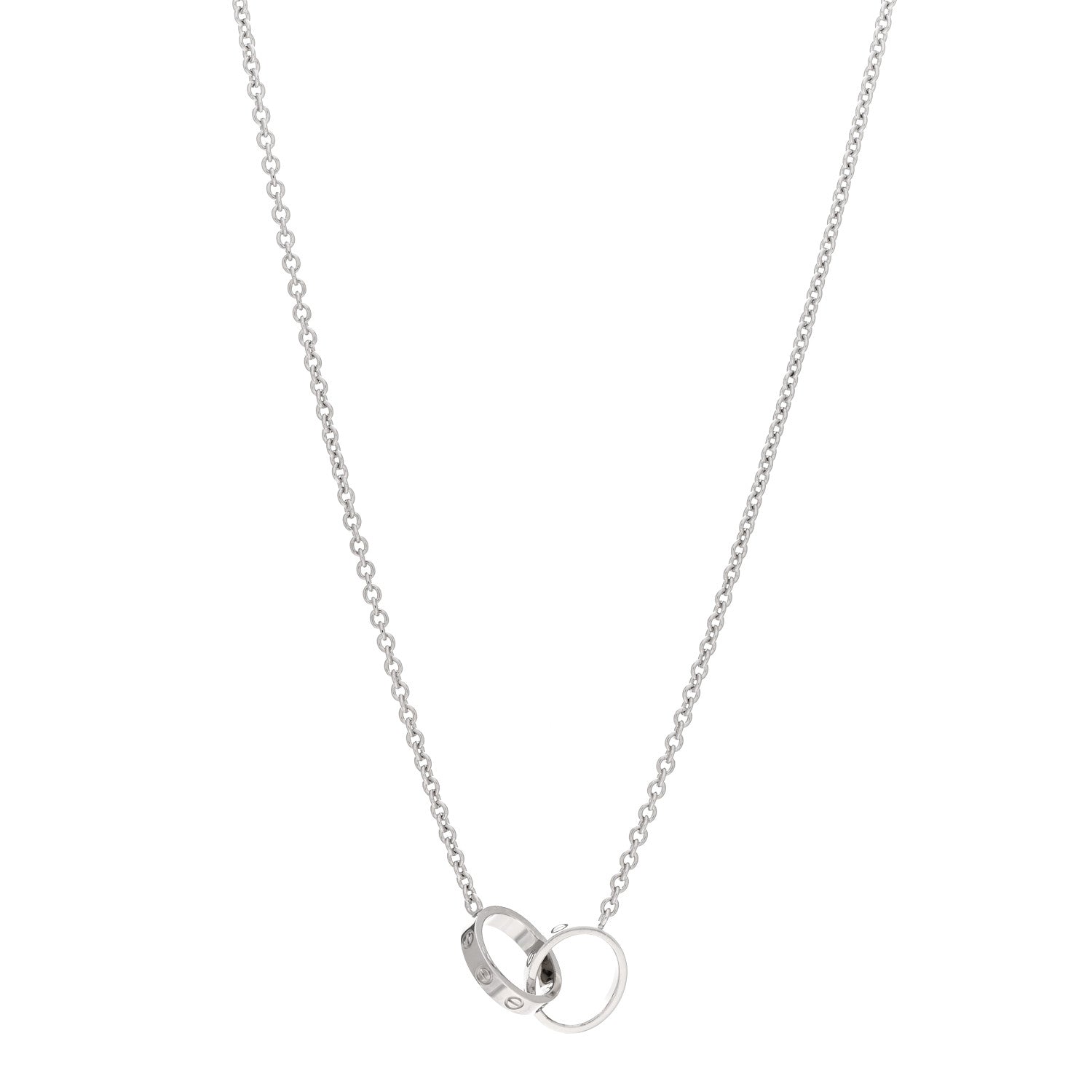 Cartier 18K White Gold Interlocking LOVE Necklace 1 of 5