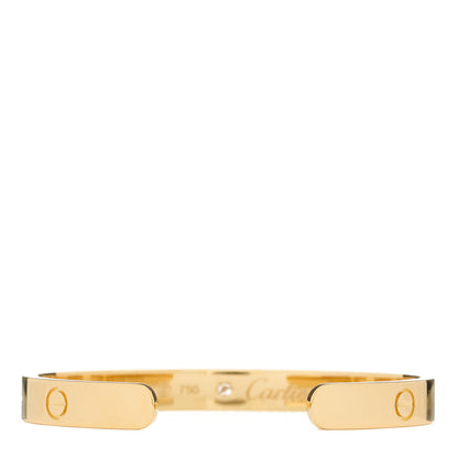 Cartier 18K Yellow Gold 1 Diamond LOVE Cuff Bracelet 16 2 of 3