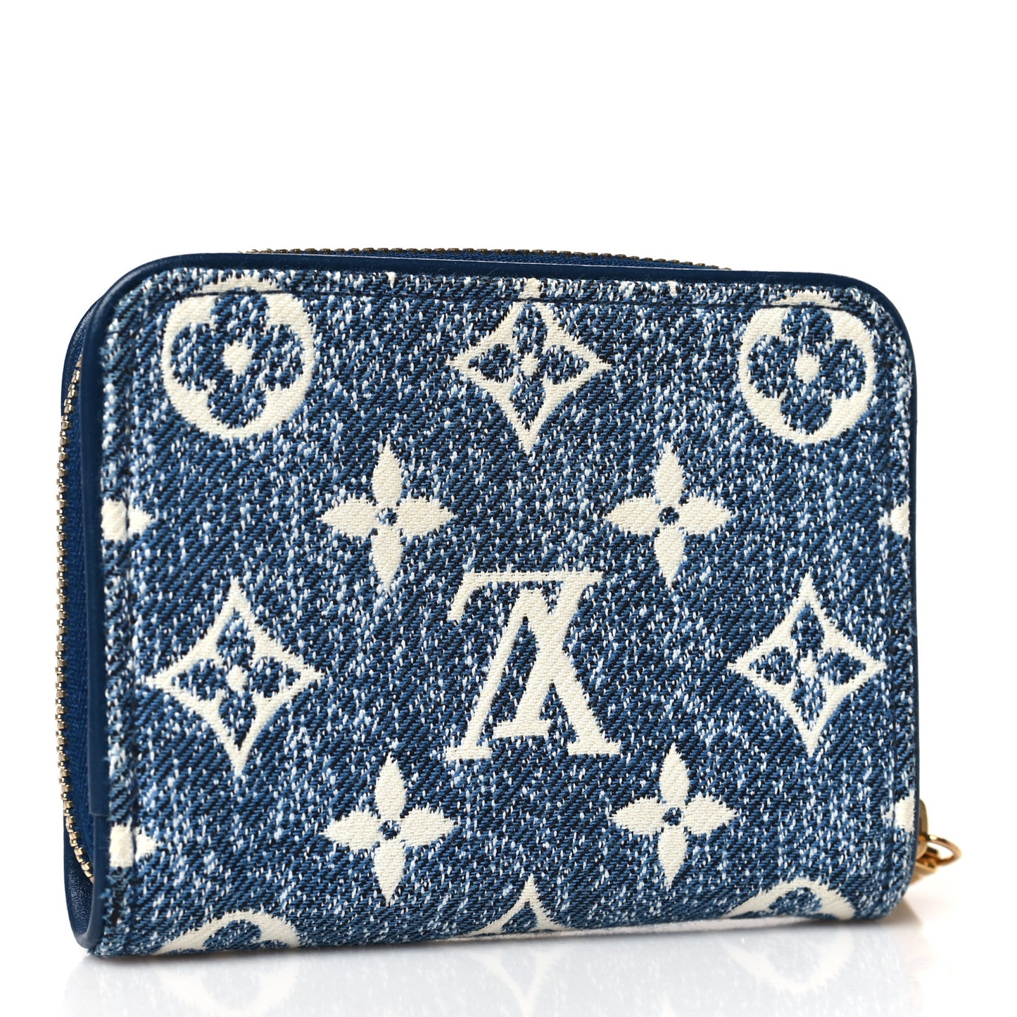 Denim Monogram Jacquard Zippy Coin Purse Bleu