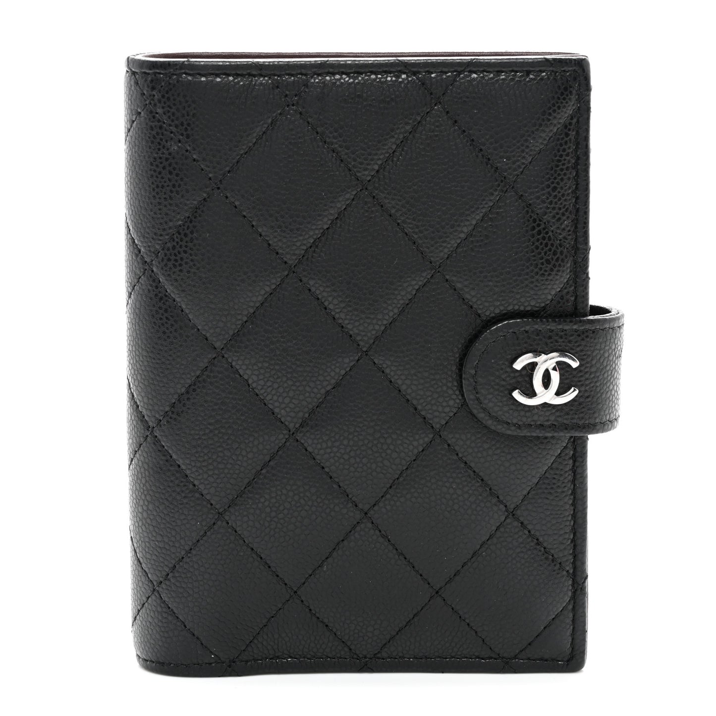 Caviar Quilted Passport Holder Black