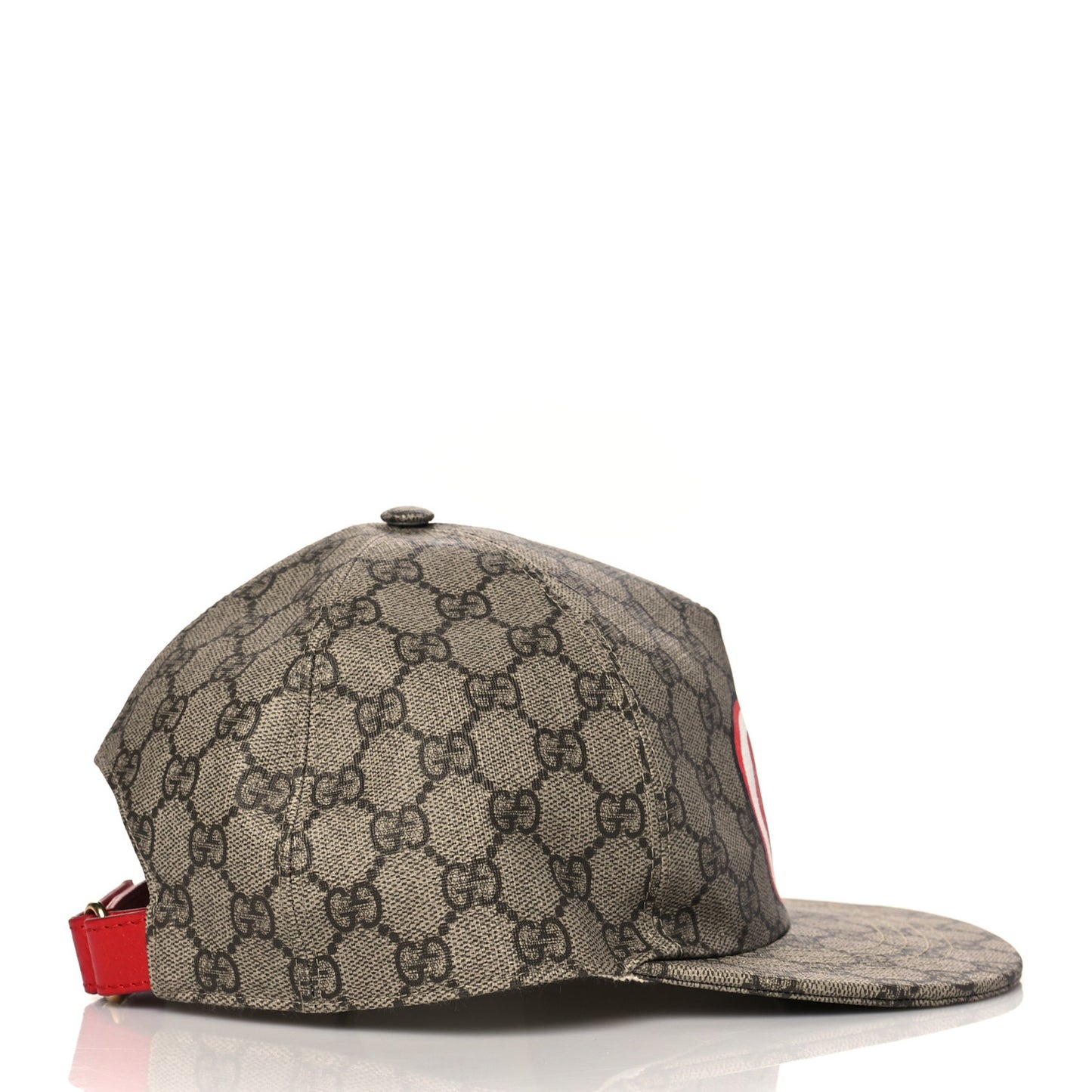 GG Supreme Monogram Apple Print Baseball Hat M Beige Red