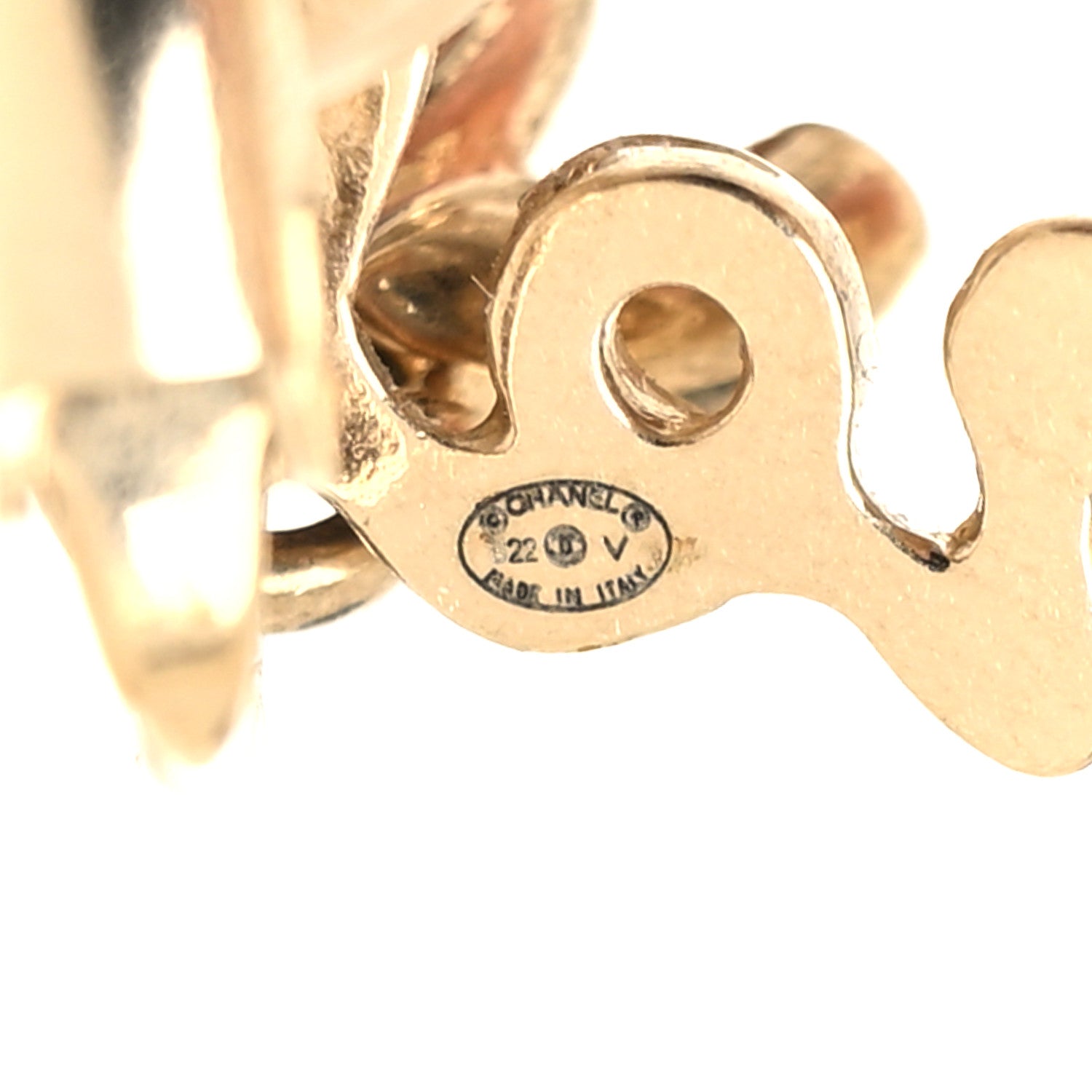 Chanel Metal Logo CC Turnlock Clip On Earrings Gold 4 of 5