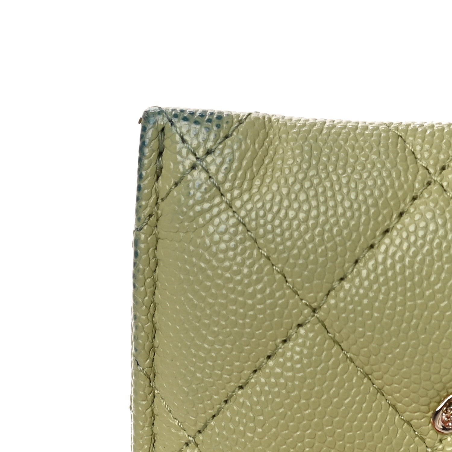 Chanel Caviar Quilted French New Wave Card Holder Light Green 15 of 15