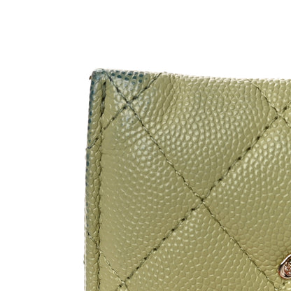 Chanel Caviar Quilted French New Wave Card Holder Light Green 15 of 15
