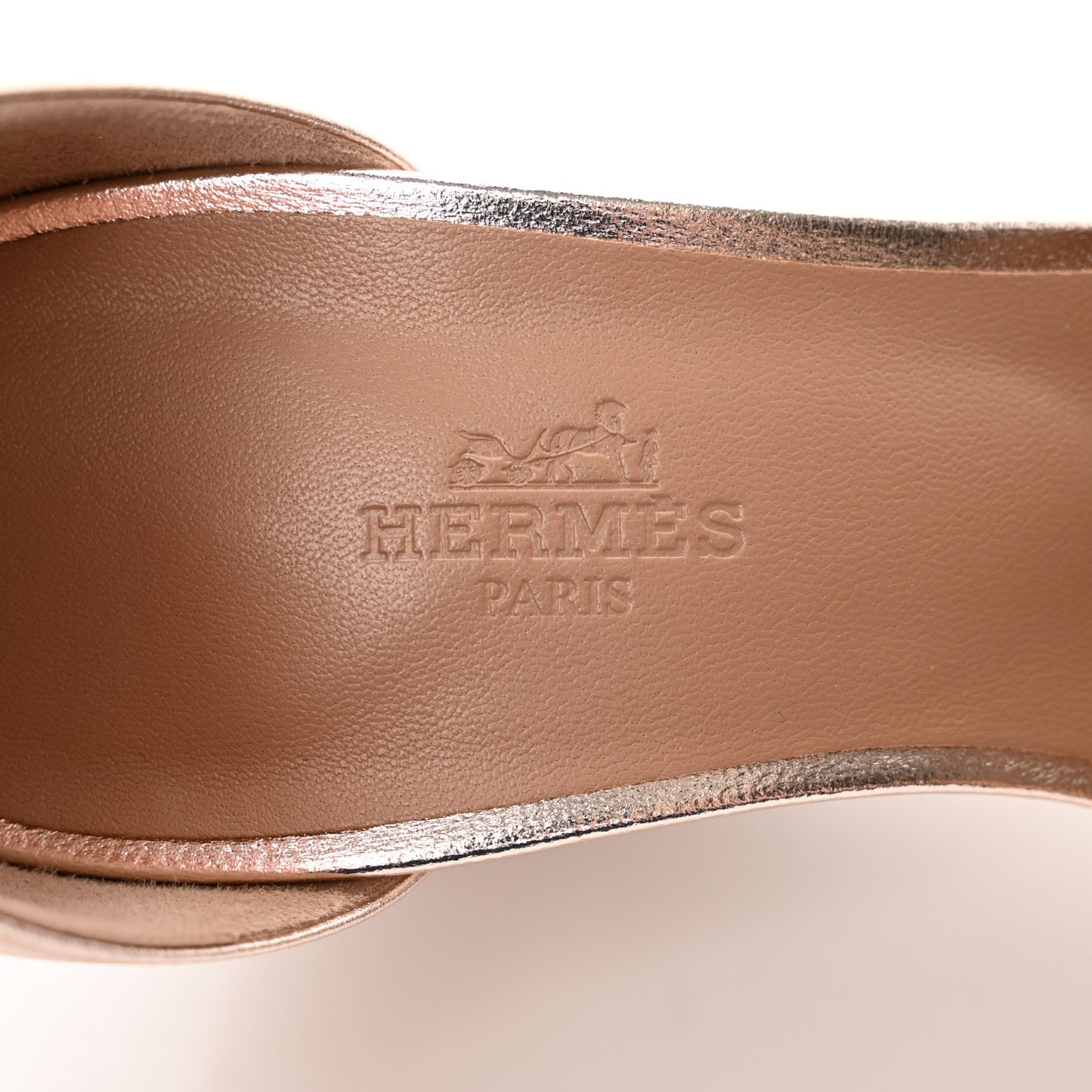 Metallic Nappa Legend Wedge Sandals 37 Rose Dore