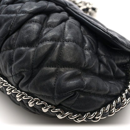 Chanel Washed Lambskin Quilted Medium Chain Around Messenger Black 10 of 10