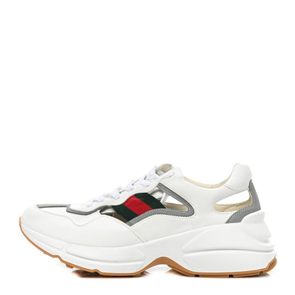 Gucci Demetra Web Womens Rhyton Cut Out Sneakers 42 Great White Grey 1 of 10