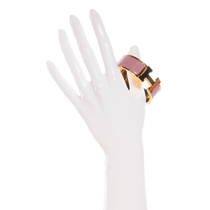 Hermes Enamel Wide Clic Clac H Bracelet PM Rose Poudre 2 of 6