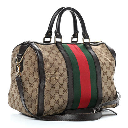 Gucci Monogram Vintage Web Medium Boston Dark Brown 3 of 26