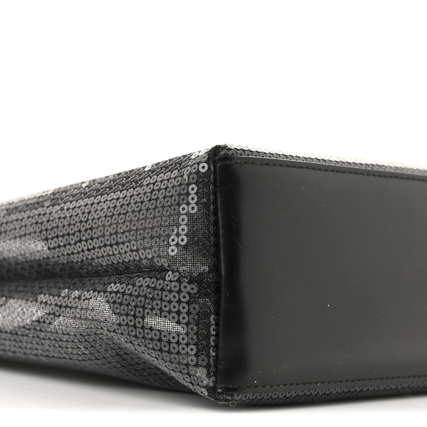 Sequin Rete Paillettes Small Tote Bag Black