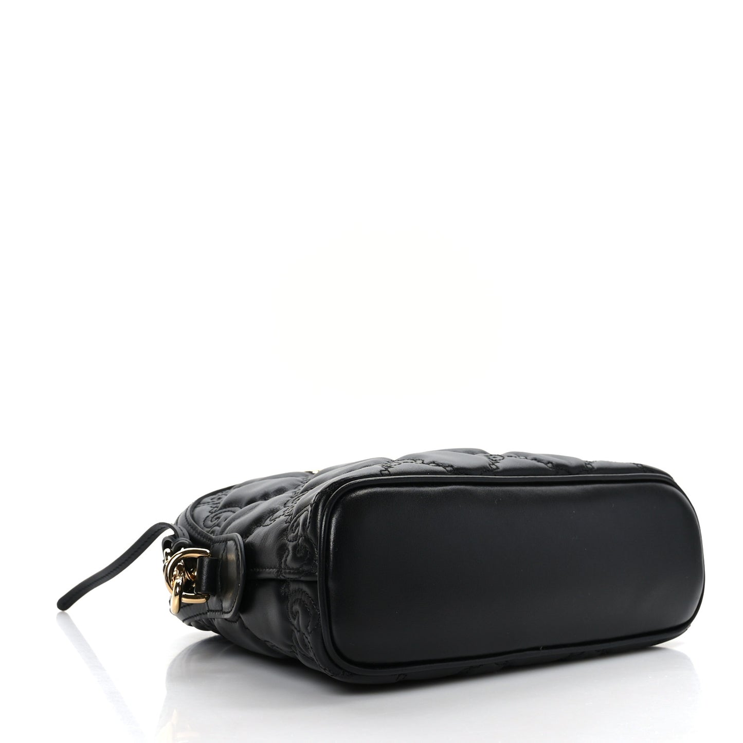 Calfskin GG Matelasse Small Dome Shoulder Bag Black Natural