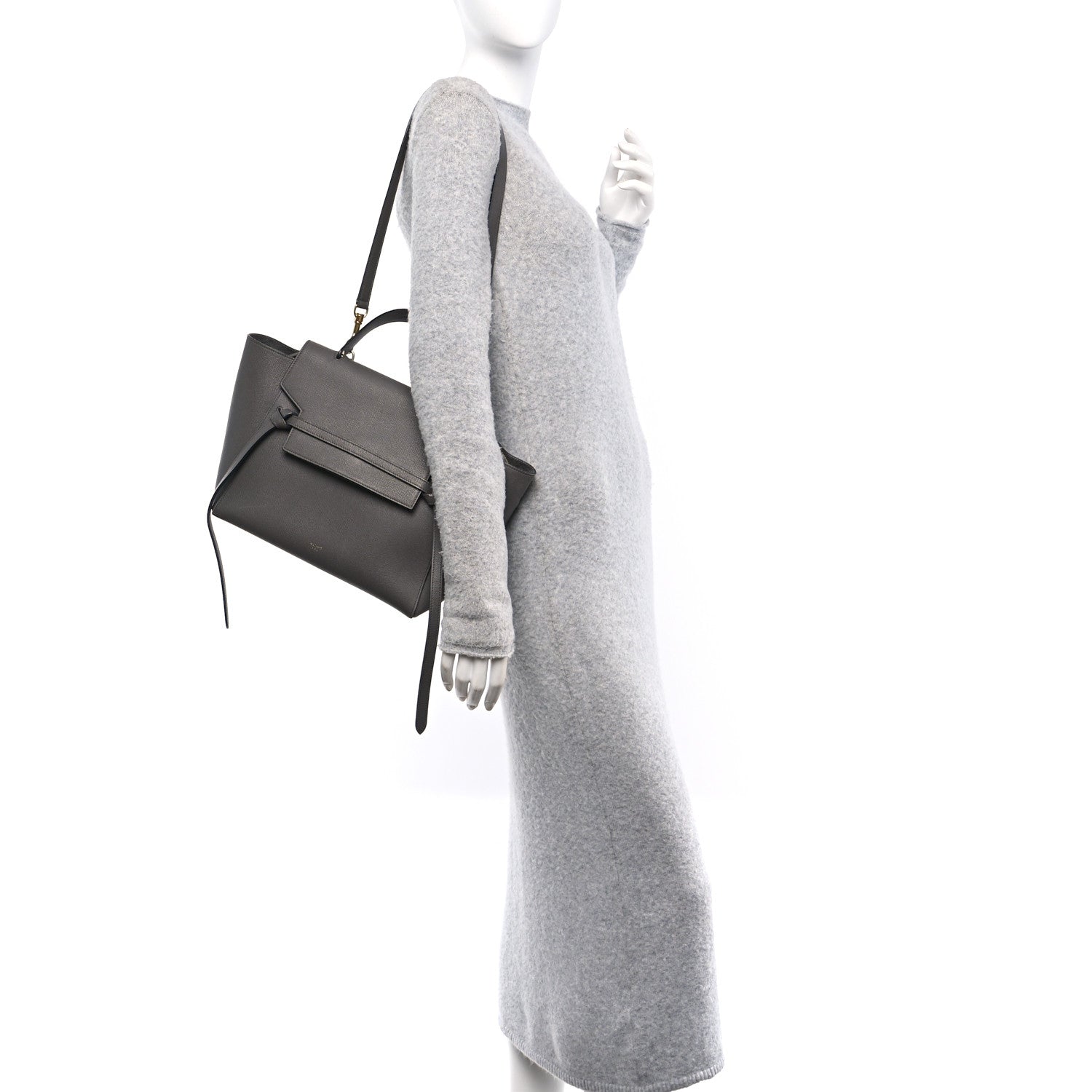 Celine Grained Calfskin Mini Belt Bag Grey 2 of 14