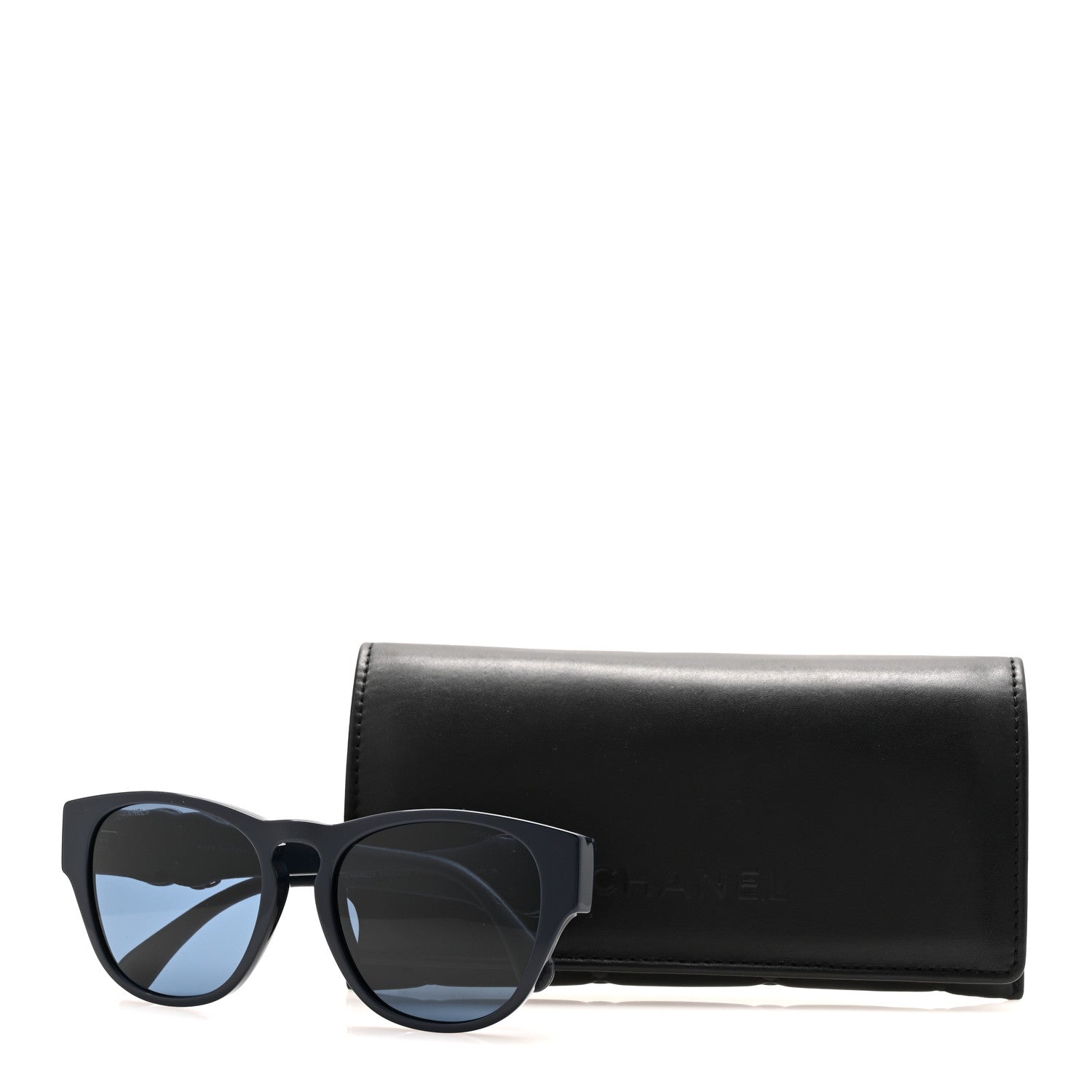 Chanel Crystal Lambskin CC Sunglasses 5455-Q-A Navy 1852130