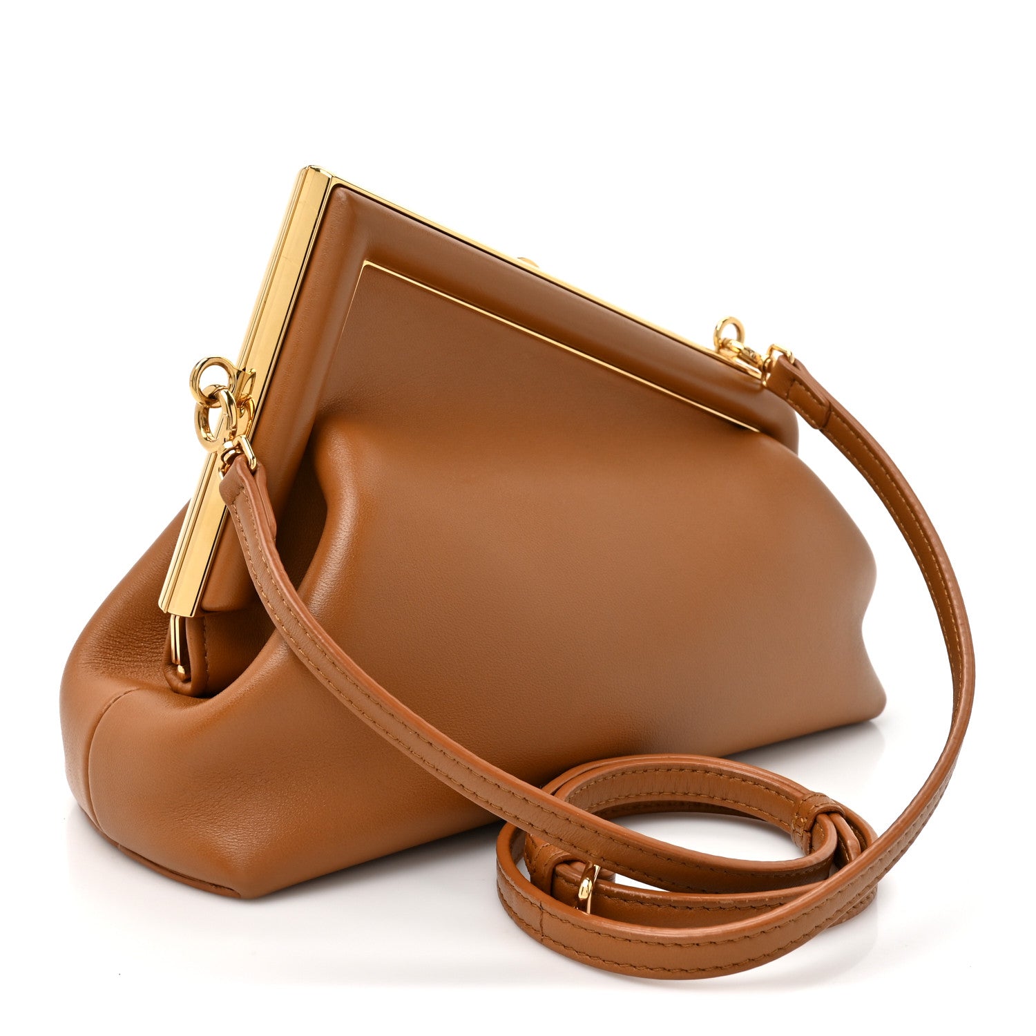 Fendi Shiny Nappa Small Fendi First Caramello 2 of 10