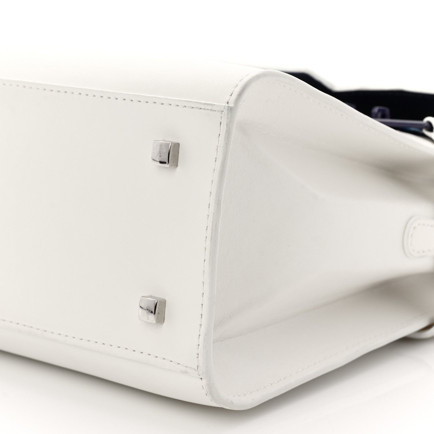 Delvaux Box Calfskin Ink Blot MM Tempete Satchel Ivory Blue 11 of 11