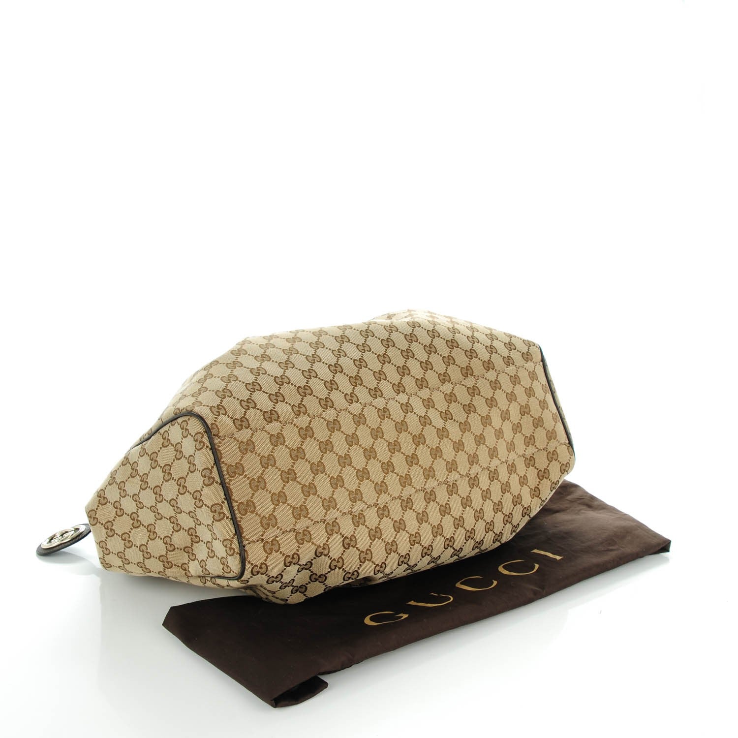 Gucci Monogram Dollar Calfskin Large Sukey Tote Beige Ebony Testa di Moro 4 of 6
