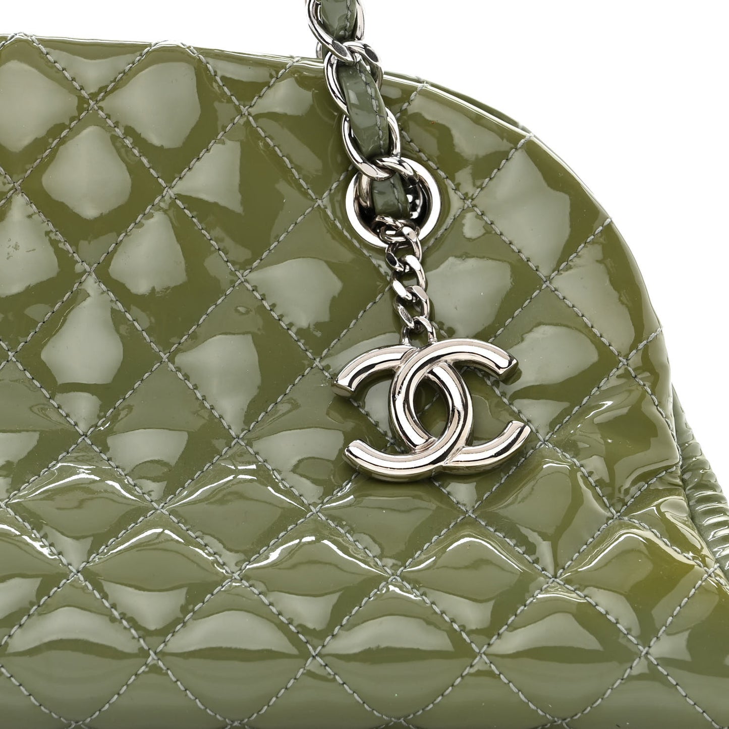 Patent Quilted Medium Just Mademoiselle Green