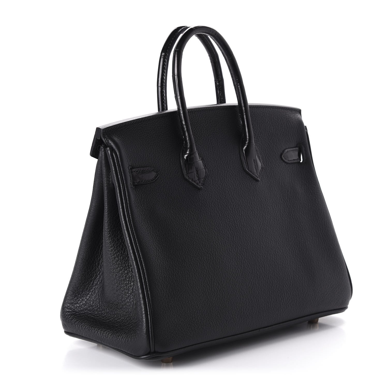 Hermes Taurillon Novillo Shiny Niloticus Crocodile Birkin Touch 25 Black 3 of 37