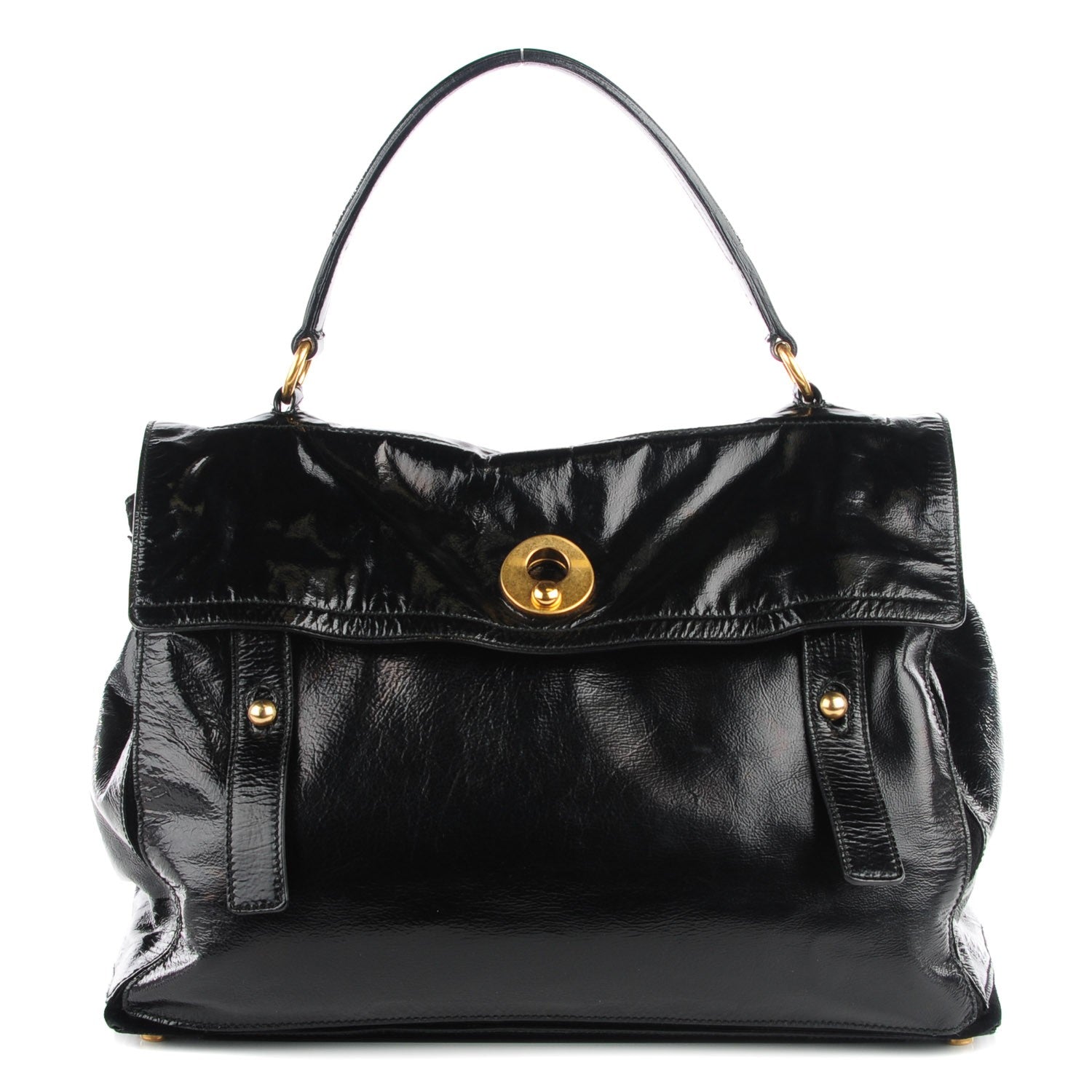 Saint Laurent Patent Large Muse Two Tote Black 1 of 7