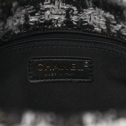 Chanel Wool Tweed Quilted Elegant Chain Flap Black Grey 6 of 11