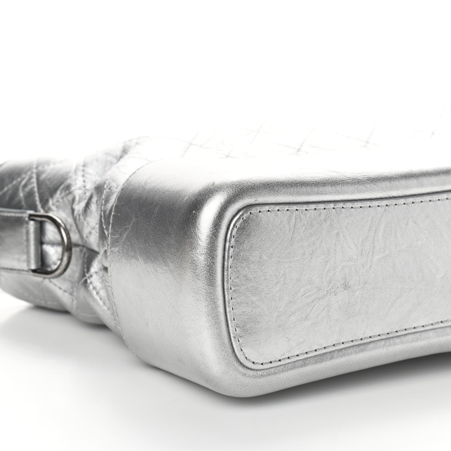 Chanel Metallic Lambskin Calfskin Quilted Medium Gabrielle Hobo Silver 7 of 8