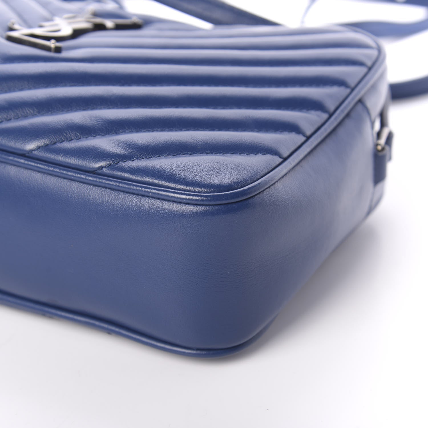 Saint Laurent Calfskin Matelasse Monogram Lou Camera Bag Blue 9 of 9