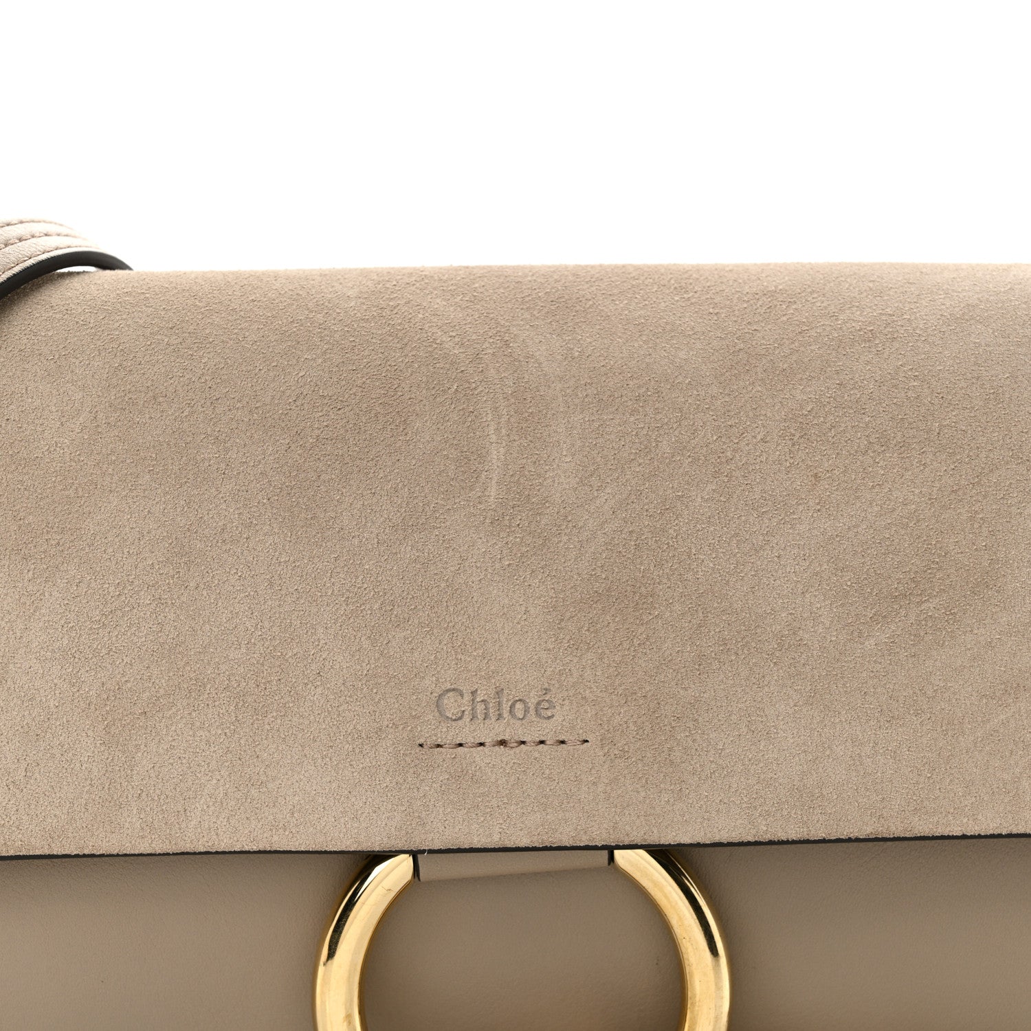 Chloe Suede Calfskin Small Faye Shoulder Bag Motty Grey 7 of 10