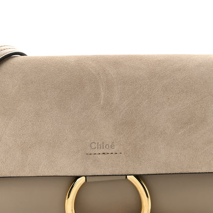 Chloe Suede Calfskin Small Faye Shoulder Bag Motty Grey 7 of 10