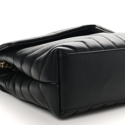 Saint Laurent Calfskin Y Quilted Monogram Small Loulou Chain Satchel Black 9 of 10
