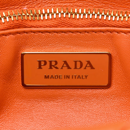 Prada Nappa Triangle Quilted Medium Patchwork System Flap Bag Arancio 6 of 9