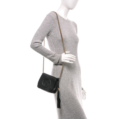 Gucci Pebbled Calfskin Small Soho Flap Crossbody Black 2 of 7