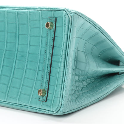 Hermes Matte Alligator Birkin 30 Bleu Atoll 10 of 11