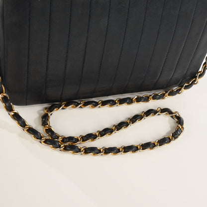 Chanel Lambskin Vertical Quilted Small Single Flap Navy Blue 10 of 10