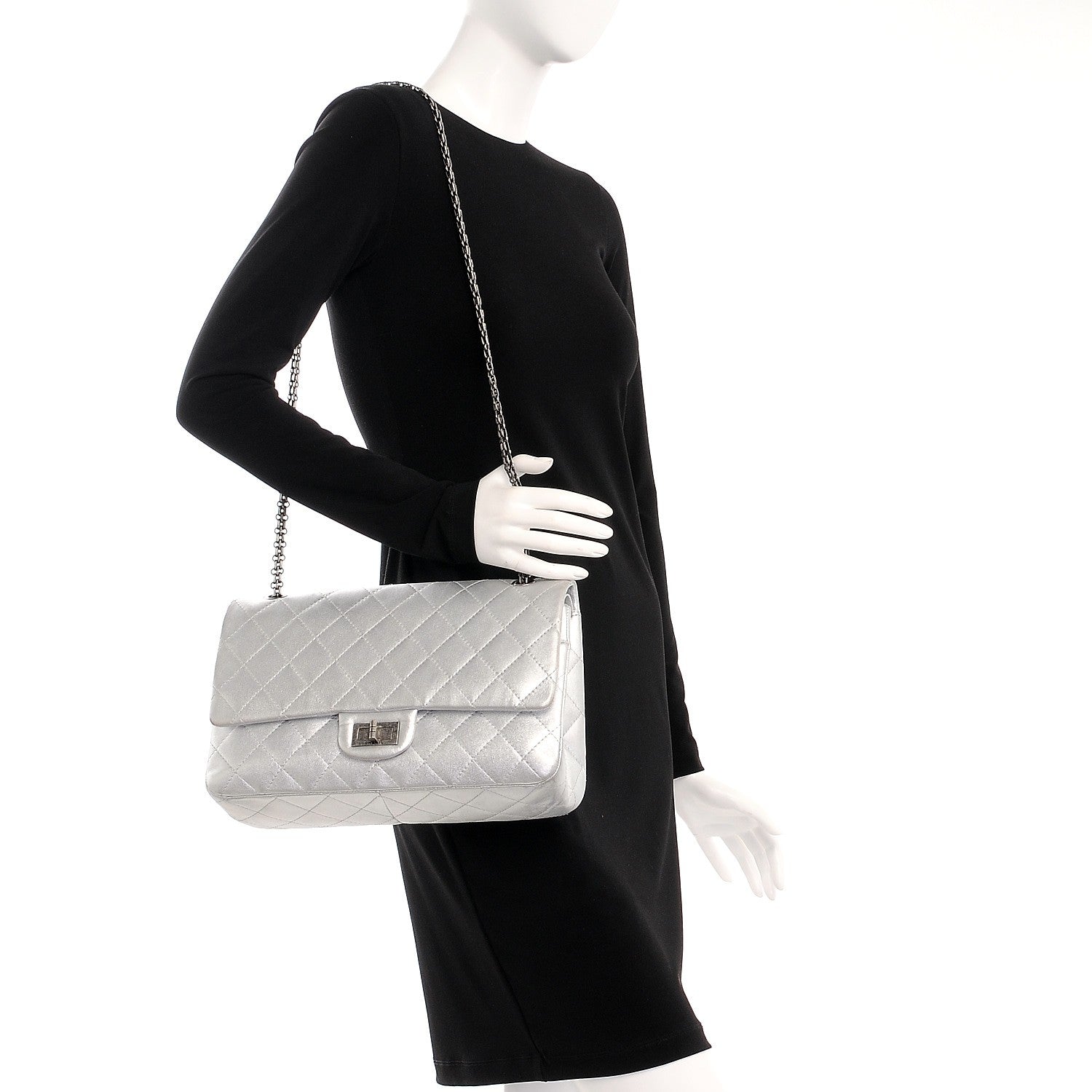Chanel Metallic Lambskin Quilted 2.55 Reissue 227 Flap Silver 2 of 9