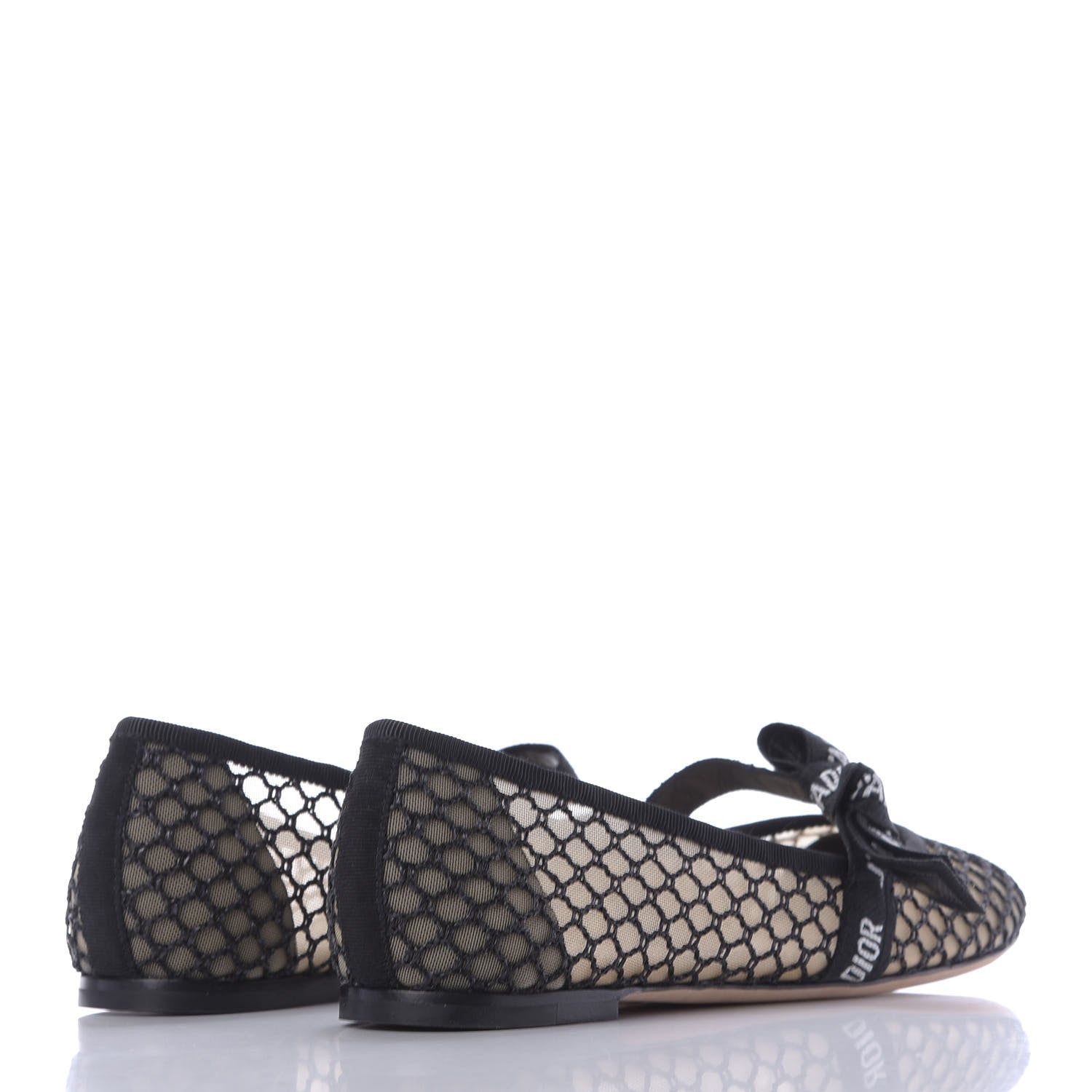 Christian Dior Resille Ribbon Miss J'Adior Ballet Flat 38 Black 4 of 10
