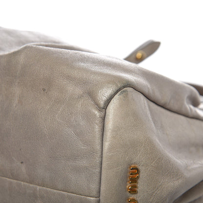 Miu Miu Vitello Lux Small Gathered Tote Agave 14 of 14