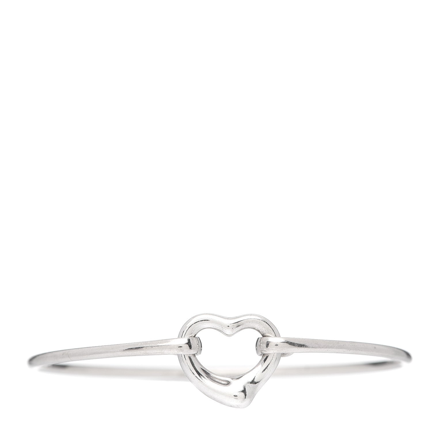 Tiffany Sterling Silver Elsa Peretti Open Heart Bangle 1 of 5