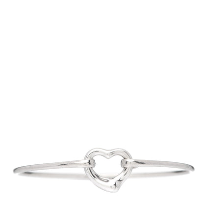 Tiffany Sterling Silver Elsa Peretti Open Heart Bangle 1 of 5