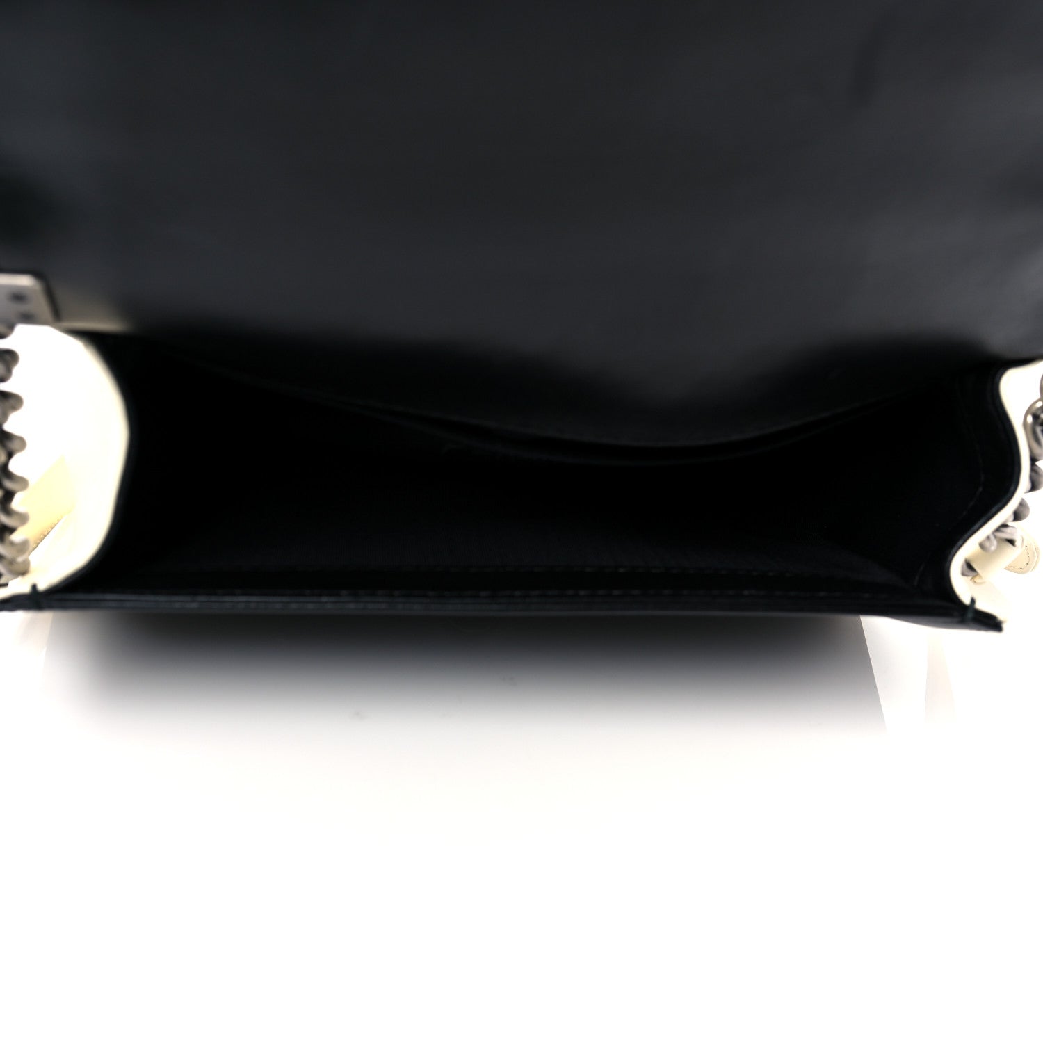 Chanel Lambskin Quilted Medium Boy Flap White Black 5 of 9