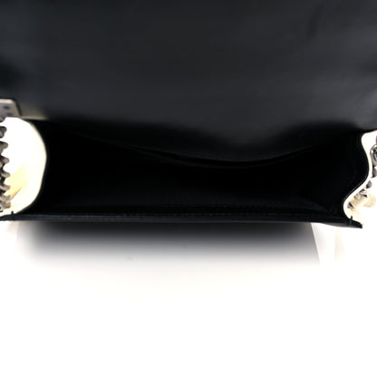 Chanel Lambskin Quilted Medium Boy Flap White Black 5 of 9