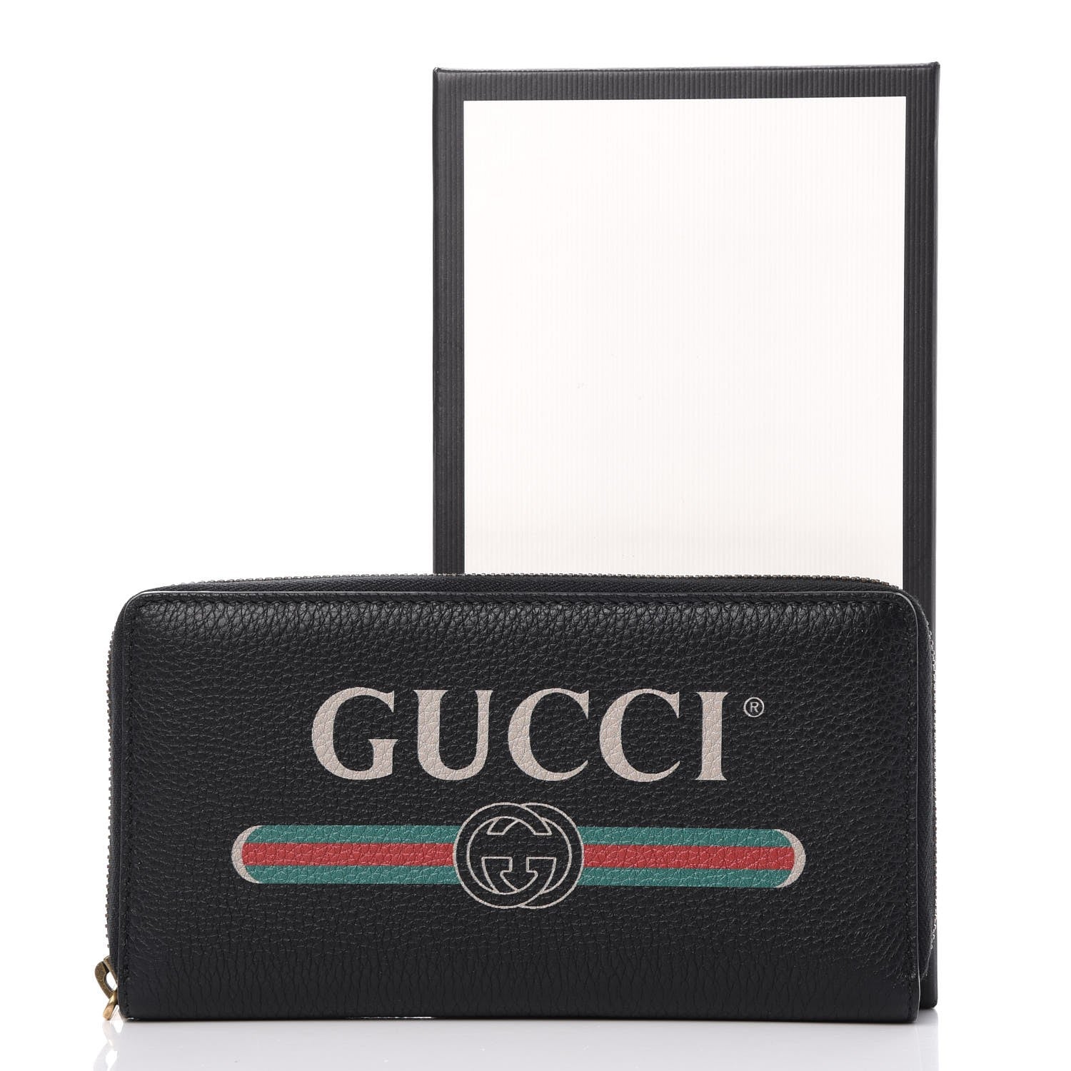 Gucci Calfskin Logo Zip Around Wallet Black 8 of 8