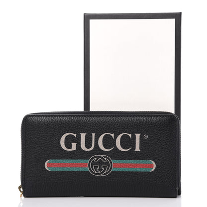 Gucci Calfskin Logo Zip Around Wallet Black 8 of 8