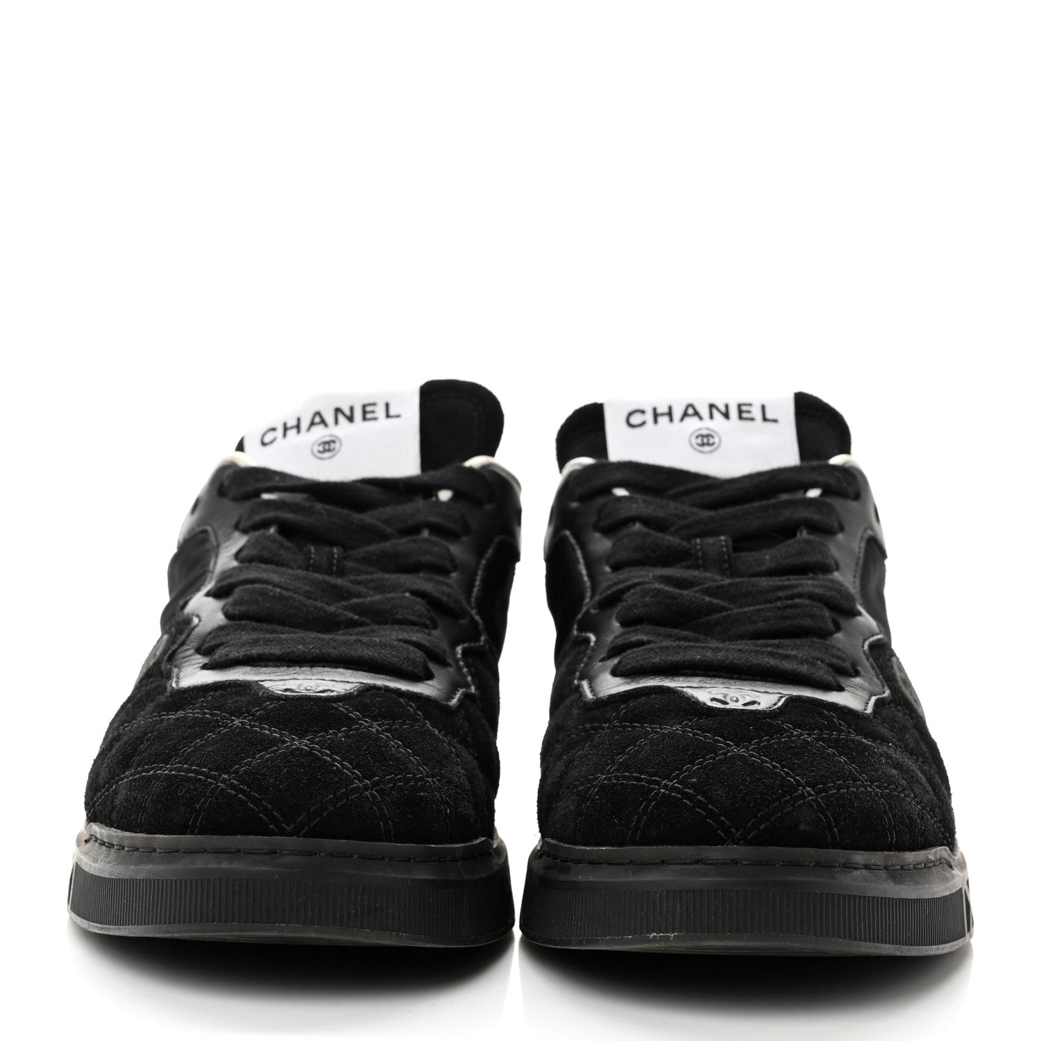 Chanel Suede Calfskin Quilted Sneakers 37 Black 2 of 10