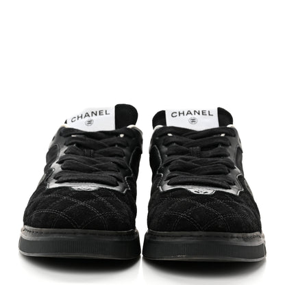 Chanel Suede Calfskin Quilted Sneakers 37 Black 2 of 10