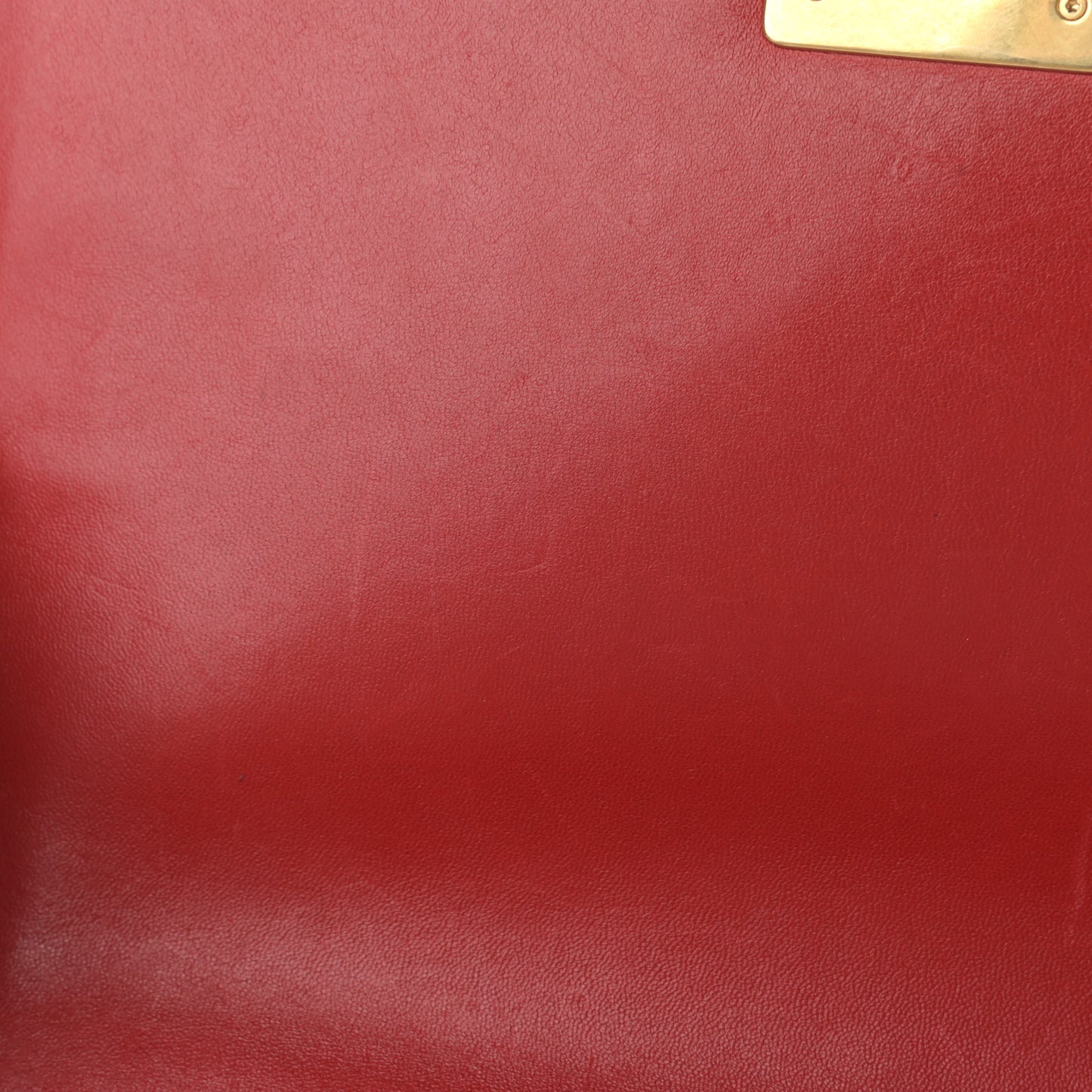 Lambskin Quilted New Medium Boy Flap Red